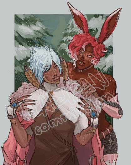 Two Half Body Commission