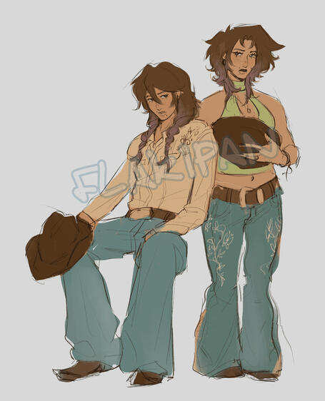 Two Half Body - Flat Color